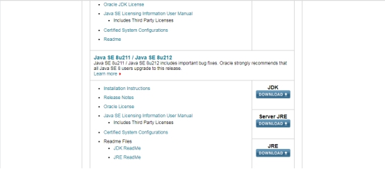 在頁面中點擊JDK，推薦安裝Java8